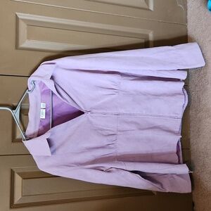 Cato Light Purple V-Neck Zip Blouse